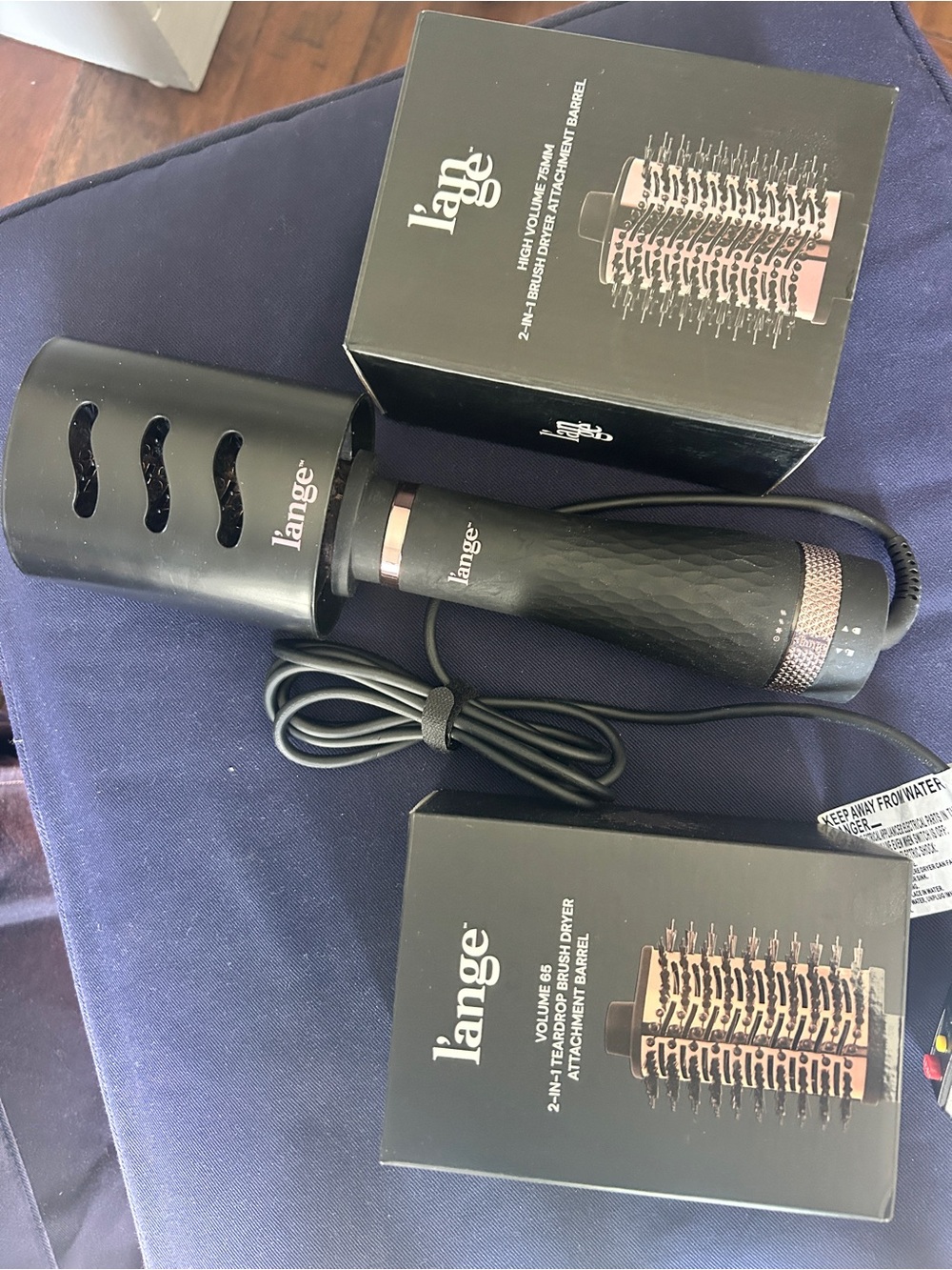 Lange Black and Rose Gold Rotating Hot Air Brush